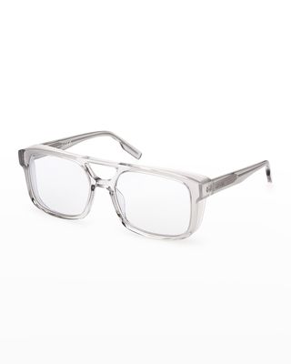 Men's Clear Frame Rectangle Sunglasses