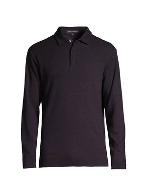 Men's Cloverdale Long-Sleeve Polo Shirt - Purple - Size Small - Purple - Size Small