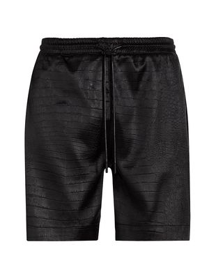 Men's Clyde Croc Drawstring Shorts - Black Crocodile - Size Large