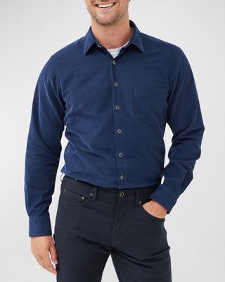 Men's Coal Stream Slim Fit Corduroy Casual Button-Down Shirt