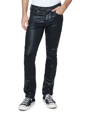 Men's Coated Black Lennox Slim Jeans - Black Coated - Size 28