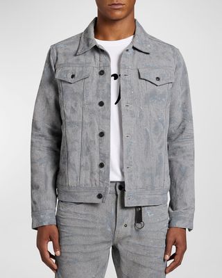 Men's Coated-Effect Denim Jacket