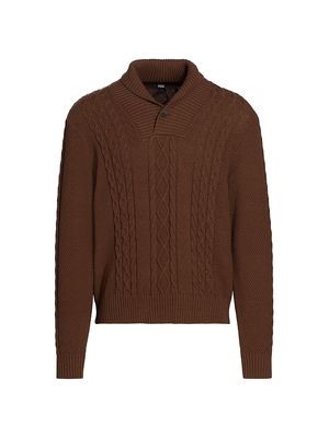 Men's Cobb Cable-Knit Sweater - Burnt Hazelnut - Size Small