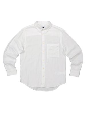 Men's Cohen Button-Front Shirt - White - Size Medium
