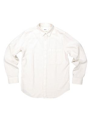 Men's Cohen Relaxed-Fit Button-Down Shirt - Off White - Size Small