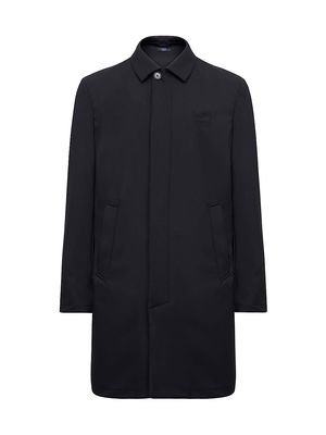 Men's Collared Wool Coat - Black - Size 40 - Black - Size 40