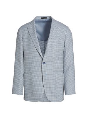 Men's COLLECTION Houndstooth Wool-Blend Two-Button Sport Coat - Soft Blue - Size 38