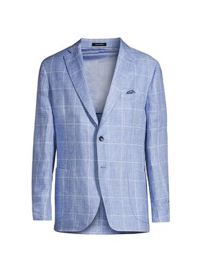 Men's COLLECTION Linen-Blend Sport Coat - Quiet Tide - Size 38