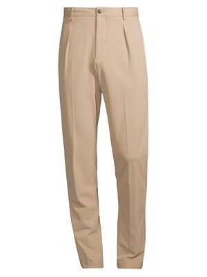 Men's COLLECTION Pleated Knit Trousers - Cream - Size 36