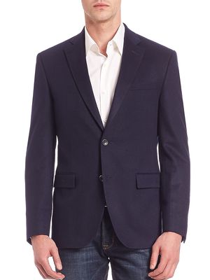 Men's COLLECTION Solid Cashmere Blazer - Navy - Size 40