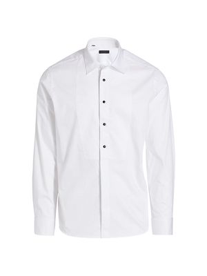 Men's COLLECTION Travel Stud Tuxedo Shirt - White - Size 15