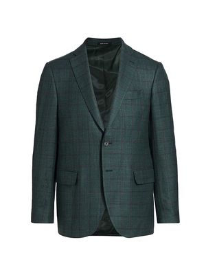 Men's COLLECTION Wool & Silk-Blend Blazer - Deep Lake - Size 44