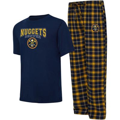Men's College Concepts Navy/Gold Denver Nuggets Arctic T-Shirt & Pajama Pants Sleep Set