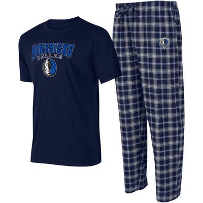 Men's College Concepts Navy/Gray Dallas Mavericks Arctic T-Shirt & Pajama Pants Sleep Set