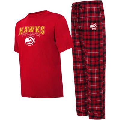 Men's College Concepts Red/Black Atlanta Hawks Arctic T-Shirt & Pajama Pants Sleep Set