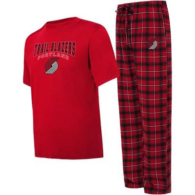 Men's College Concepts Red/Black Portland Trail Blazers Arctic T-Shirt & Pajama Pants Sleep Set