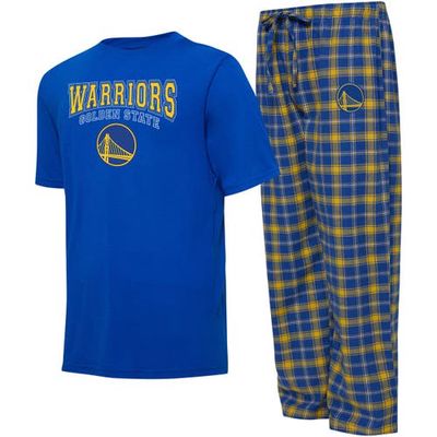 Men's College Concepts Royal/Gold Golden State Warriors Arctic T-Shirt & Pajama Pants Sleep Set