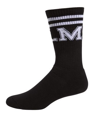 Men's College Ribbed Logo Crew Socks