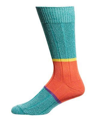 Men's Color Block Crew Socks