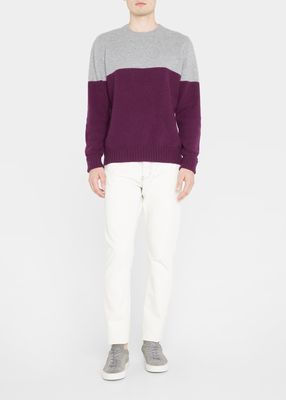 Men's Colorblock Cashmere Crewneck Sweater
