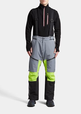 Men's Colorblock Ski Pants w/ Suspenders