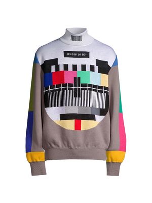Men's Colorblocked TV Turtleneck Sweater - Multicolour - Size Medium - Multicolour - Size Medium
