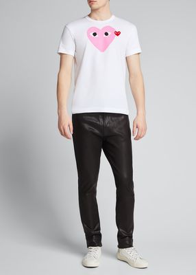 Men's Colored Heart Graphic T-Shirt
