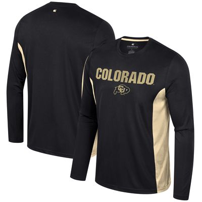 Men's Colosseum Black Colorado Buffaloes Warm Up Long Sleeve T-Shirt