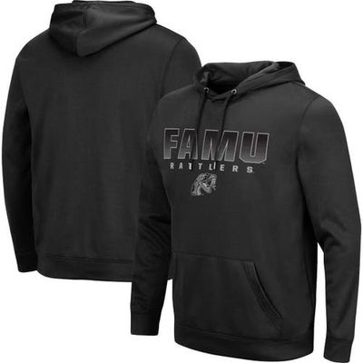 Men's Colosseum Black Florida A & M Rattlers Blackout 3.0 Pullover Hoodie