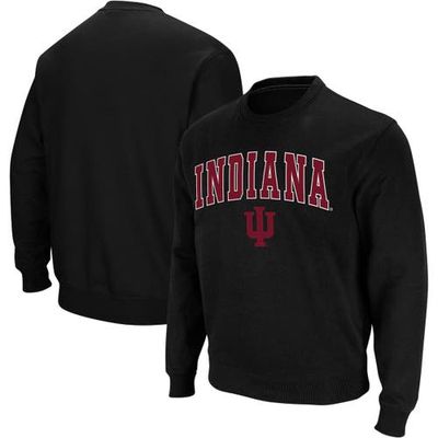 Men's Colosseum Black Indiana Hoosiers Arch & Logo Crew Neck Sweatshirt