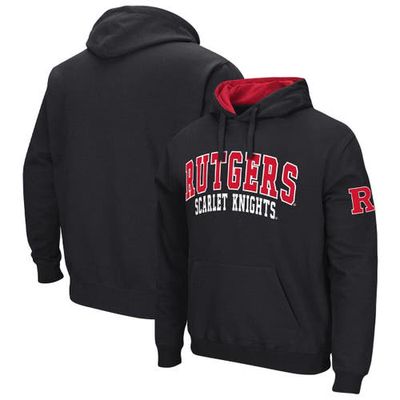 Men's Colosseum Black Rutgers Scarlet Knights Double Arch Pullover Hoodie
