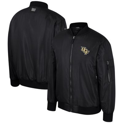 Men's Colosseum Black UCF Knights Full-Zip Bomber Jacket