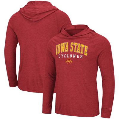 Men's Colosseum Cardinal Iowa State Cyclones Campus Raglan Lightweight Bi-Blend Long Sleeve Hoodie T-Shirt