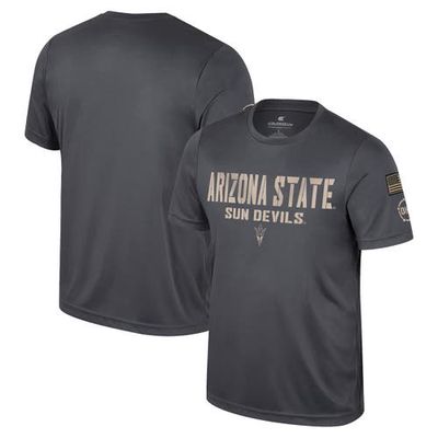 Men's Colosseum Charcoal Arizona State Sun Devils OHT Military Appreciation T-Shirt