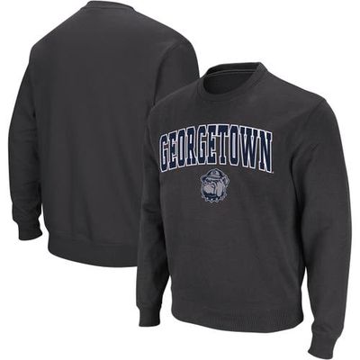 Men's Colosseum Charcoal Georgetown Hoyas Arch & Logo Crew Neck Sweatshirt