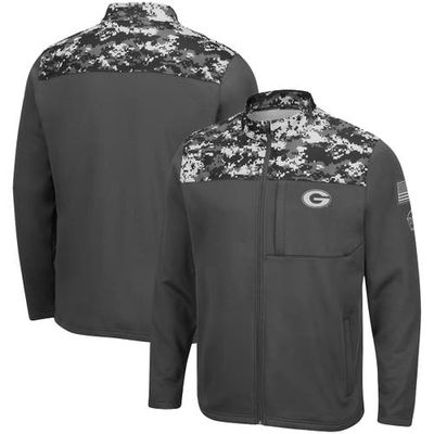 Men's Colosseum Charcoal Georgia Bulldogs OHT Military Appreciation Digi Camo Full-Zip Jacket