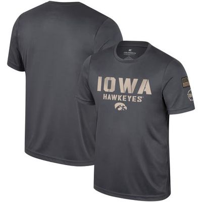 Men's Colosseum Charcoal Iowa Hawkeyes OHT Military Appreciation T-Shirt