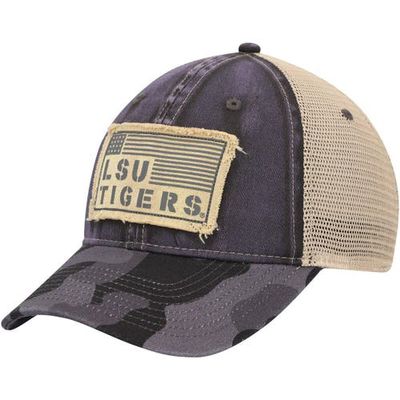 Men's Colosseum Charcoal LSU Tigers OHT Military Appreciation United Trucker Snapback Hat