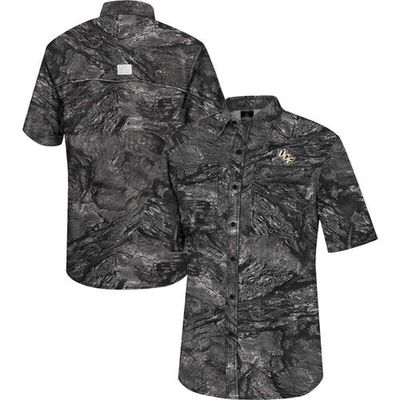 Men's Colosseum Charcoal UCF Knights Realtree Aspect Charter Full-Button Fishing Shirt