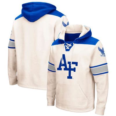 Men's Colosseum Cream Air Force Falcons 2.0 Lace-Up Pullover Hoodie