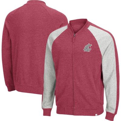 Men's Colosseum Crimson Washington State Cougars Do It With Style Raglan Full-Zip Jacket