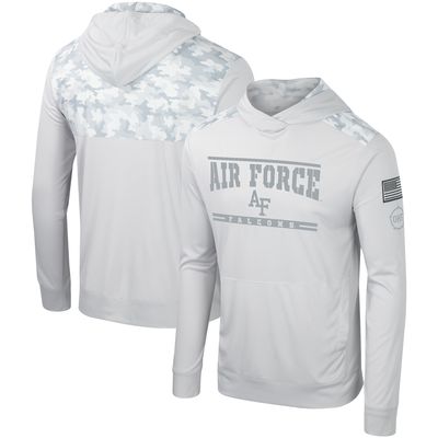 Men's Colosseum Gray Air Force Falcons OHT Military Appreciation Long Sleeve Hoodie T-Shirt
