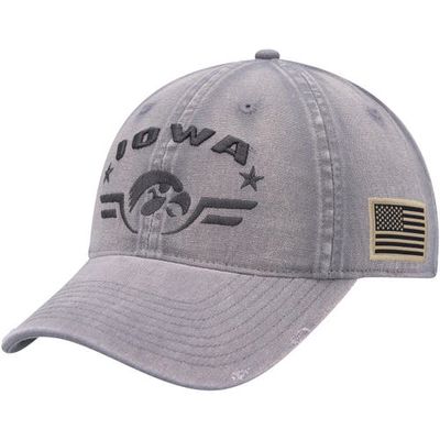 Men's Colosseum Gray Iowa Hawkeyes OHT Military Appreciation Tailgate Adjustable Hat