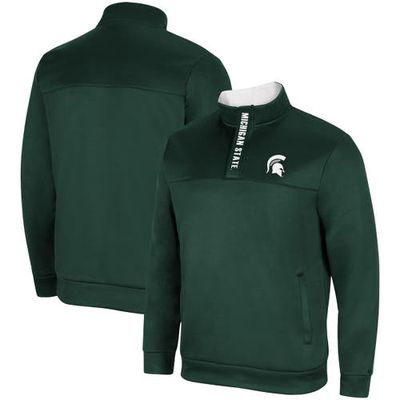 Men's Colosseum Green Michigan State Spartans No Tomorrow Quarter-Zip Jacket