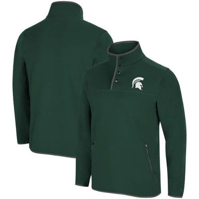 Men's Colosseum Green Michigan State Spartans Rebound Snap Pullover Jacket