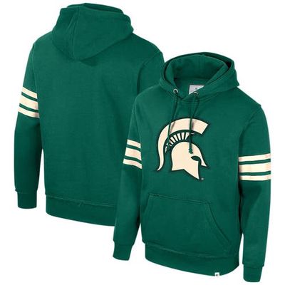 Men's Colosseum Green Michigan State Spartans Saluting Pullover Hoodie