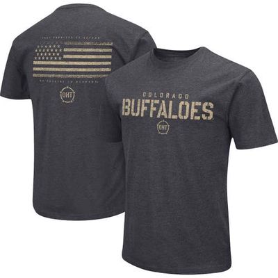 Men's Colosseum Heather Black Colorado Buffaloes Big & Tall OHT Military Appreciation Playbook T-Shirt