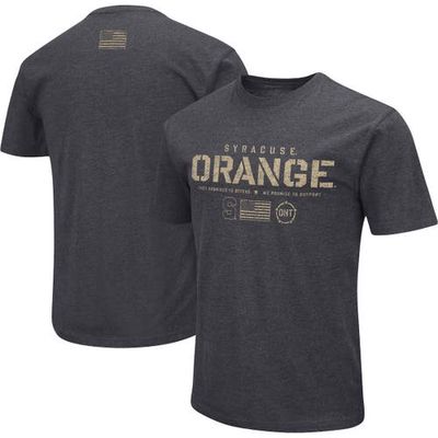 Men's Colosseum Heather Black Syracuse Orange Big & Tall OHT Military Appreciation Playbook T-Shirt