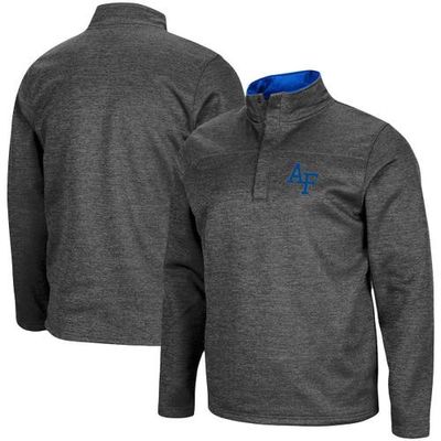 Men's Colosseum Heathered Charcoal Air Force Falcons Roman Pullover Jacket in Heather Charcoal