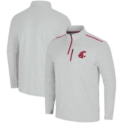 Men's Colosseum Heathered Gray Washington State Cougars Great Scott Quarter-Zip Jacket in Heather Gray
